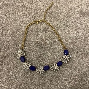 J. Crew Blue Cluster Gem Statement Necklace